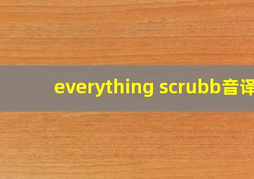 everything scrubb音译